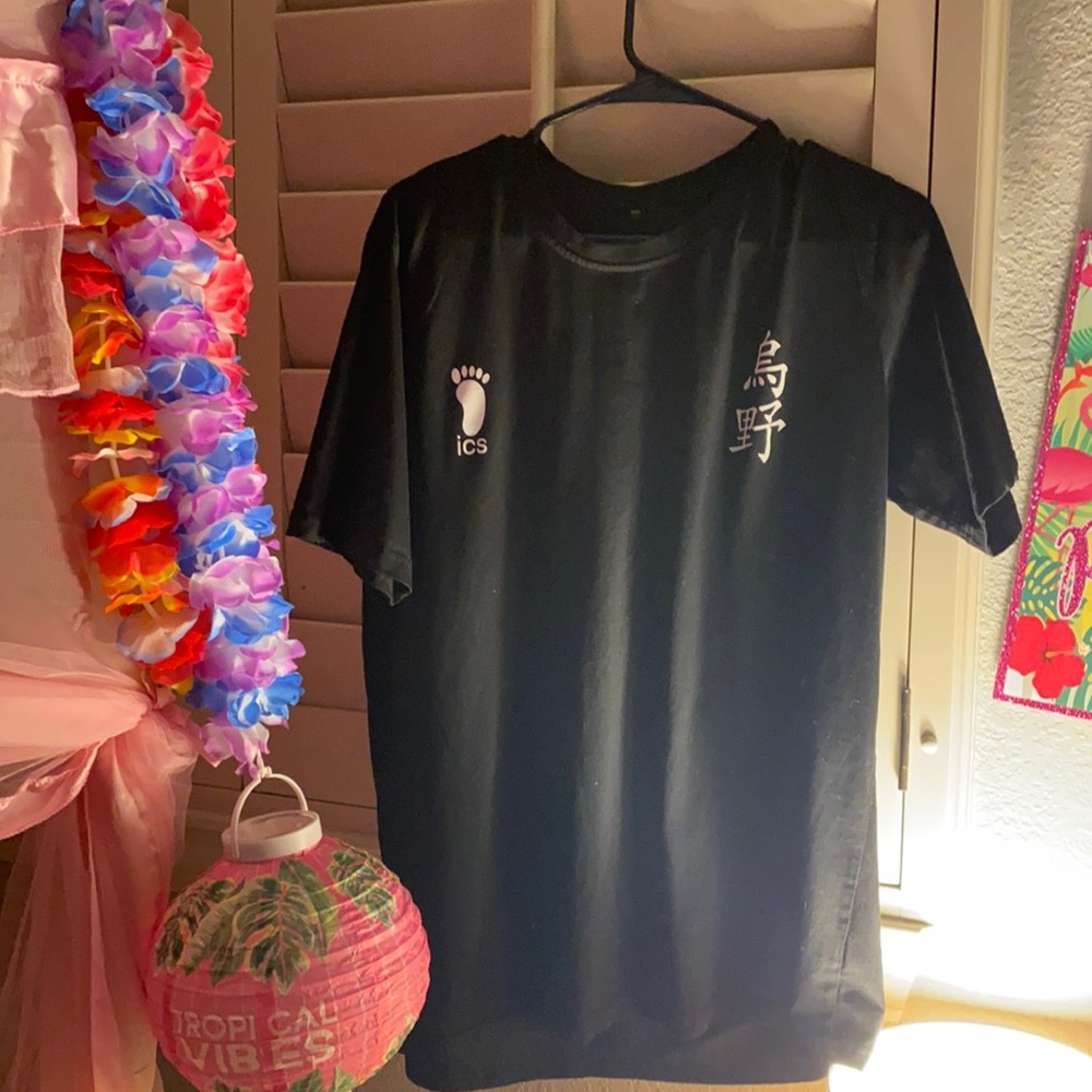 black haikyuu japanese tee